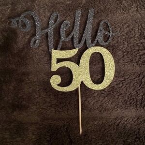 Hello 50 cake topper